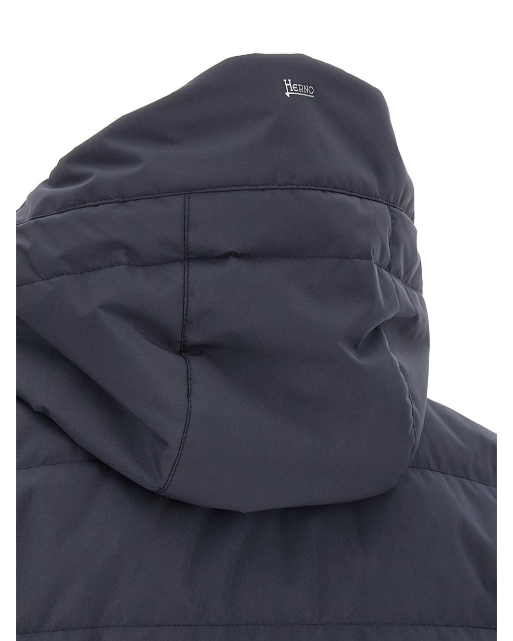 Herno Blue Technical Hooded Puffer Jacket for men