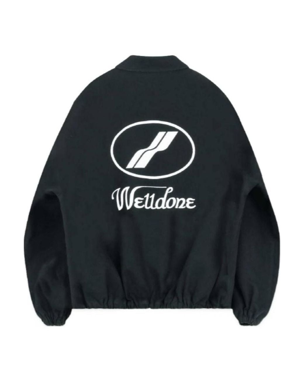 we11done Black Logo Printed Zipped Jacket for men