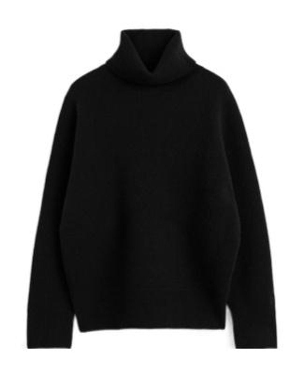 Totême Black Double-Knit Turtleneck Sweater