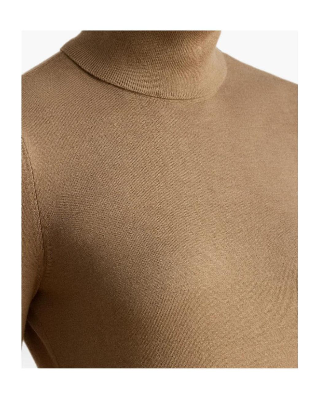 Ralph Lauren Brown Lauren Ribbed Turtleneck Knitted Sweater