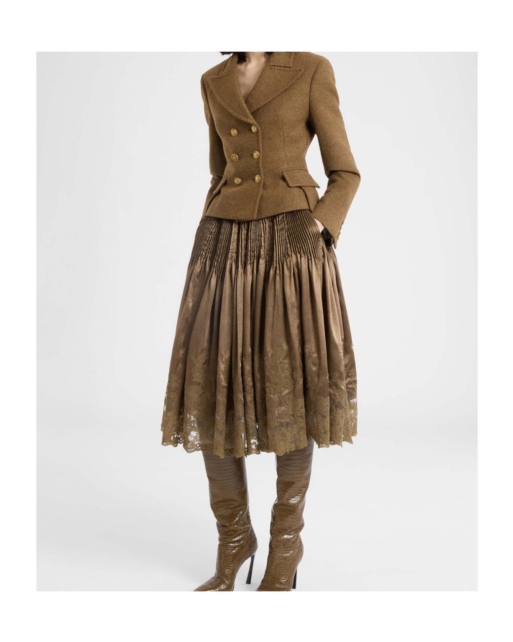 Ermanno Scervino Green Loden Double-Breasted Tailored Jacket