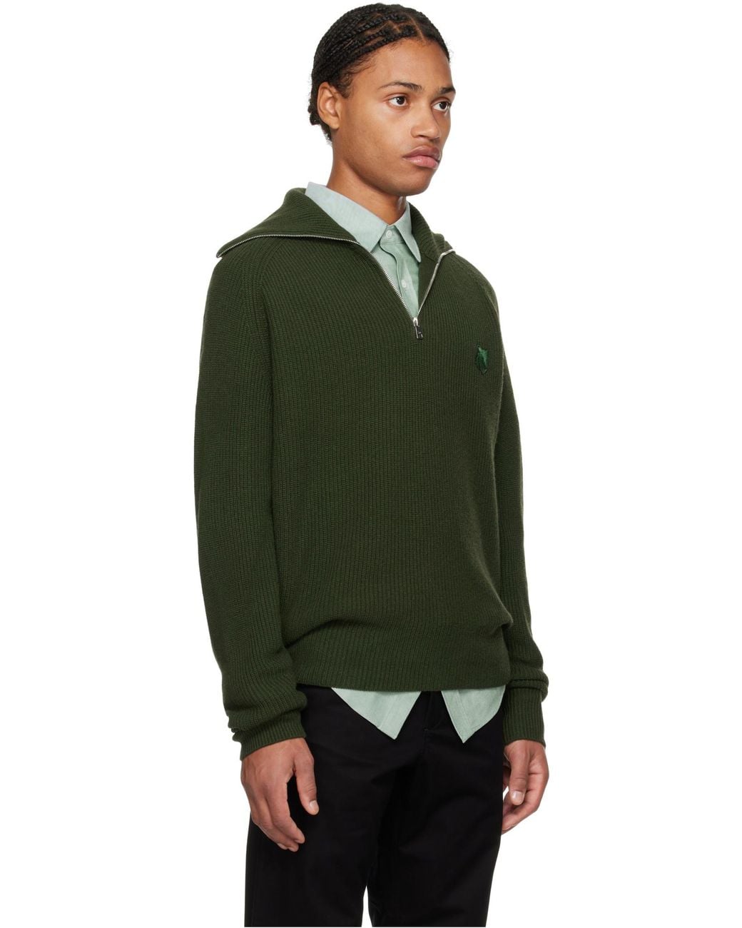 Maison Kitsuné Green Long-Sleeved Sweater for men