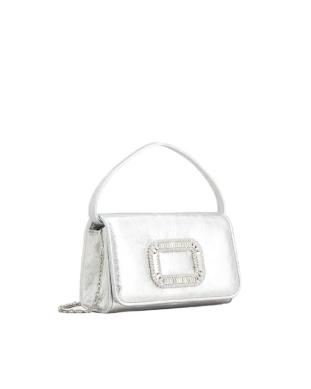 Roger Vivier White Pilgrim Embellished Micro Tote Bag