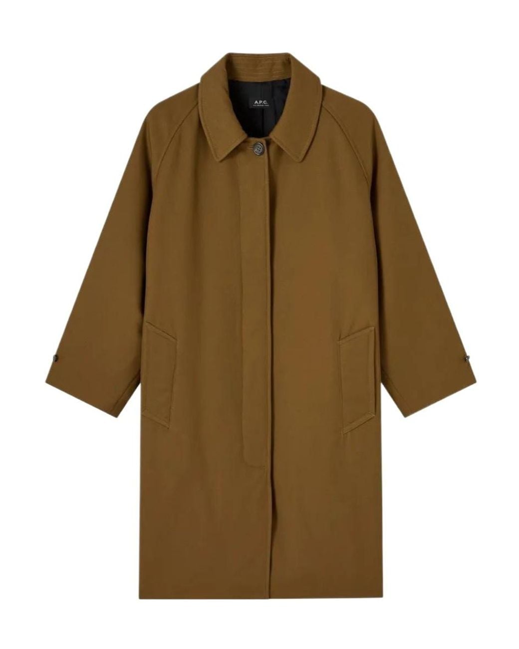 A.P.C. Brown Spread-Collar Raglan-Sleeve Coat