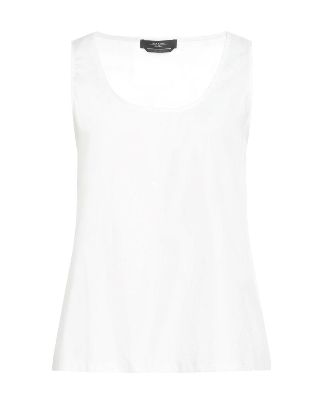 Weekend by Maxmara White Solid-Colored Sleeveless Top