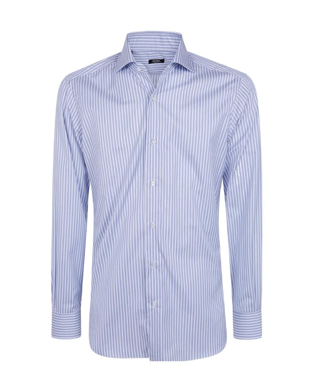 Barba Napoli Blue Striped Shirt for men