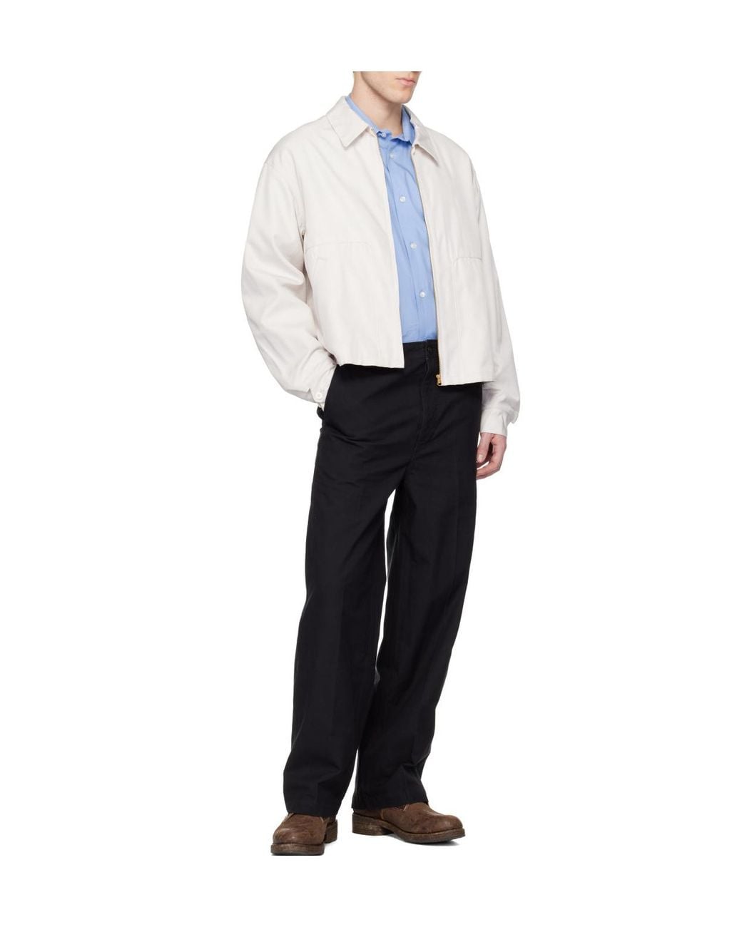 Visvim Blue Extra-Wide Chino Trousers for men