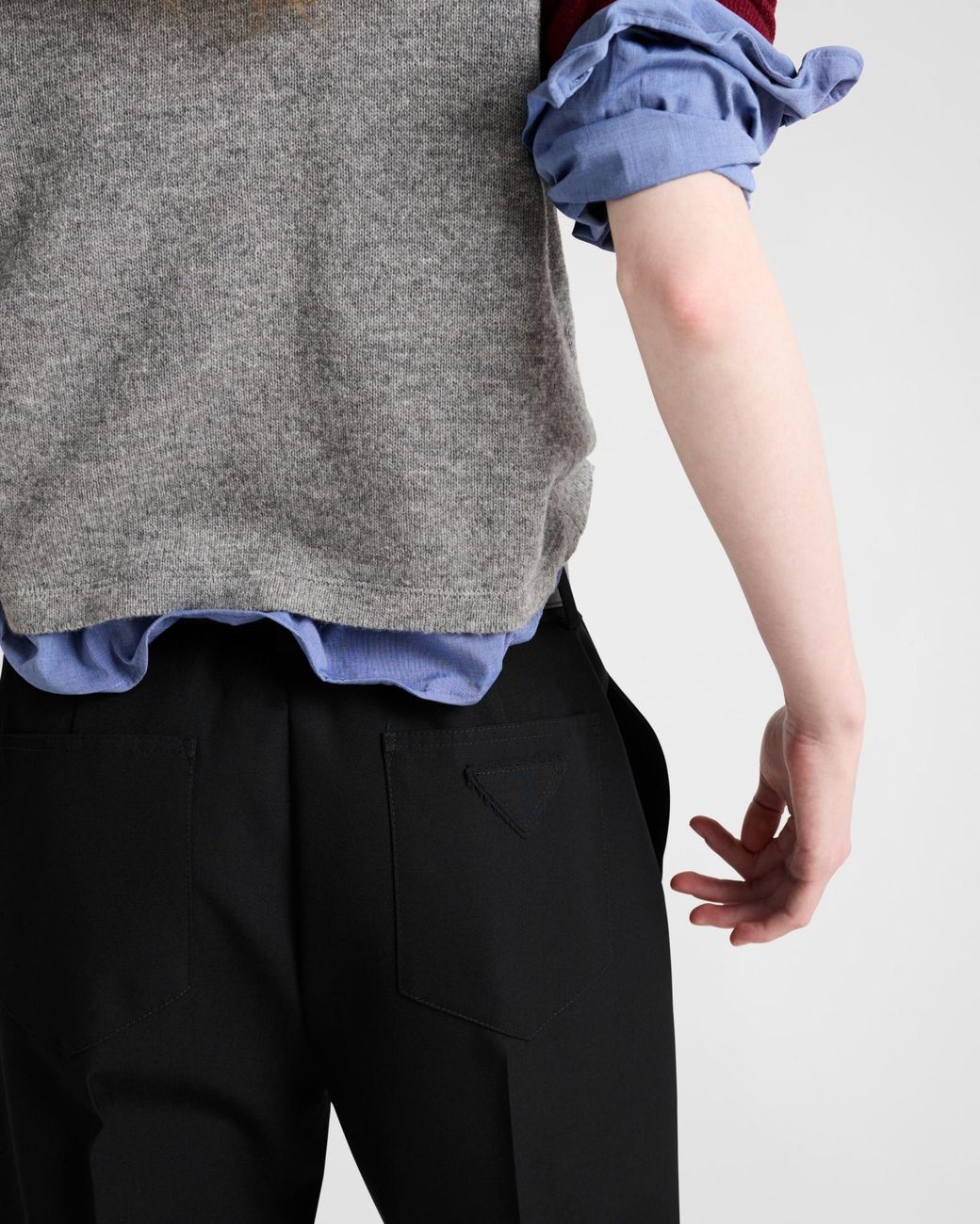 Prada Black Turn-Up Hem Trousers