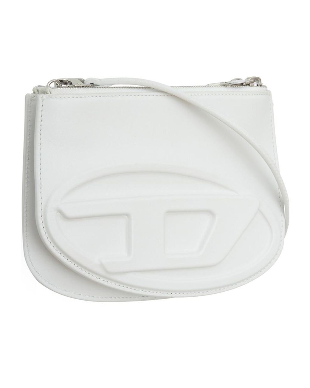 DIESEL White 1Dr Twin Logo Embossed Shoulder Bag