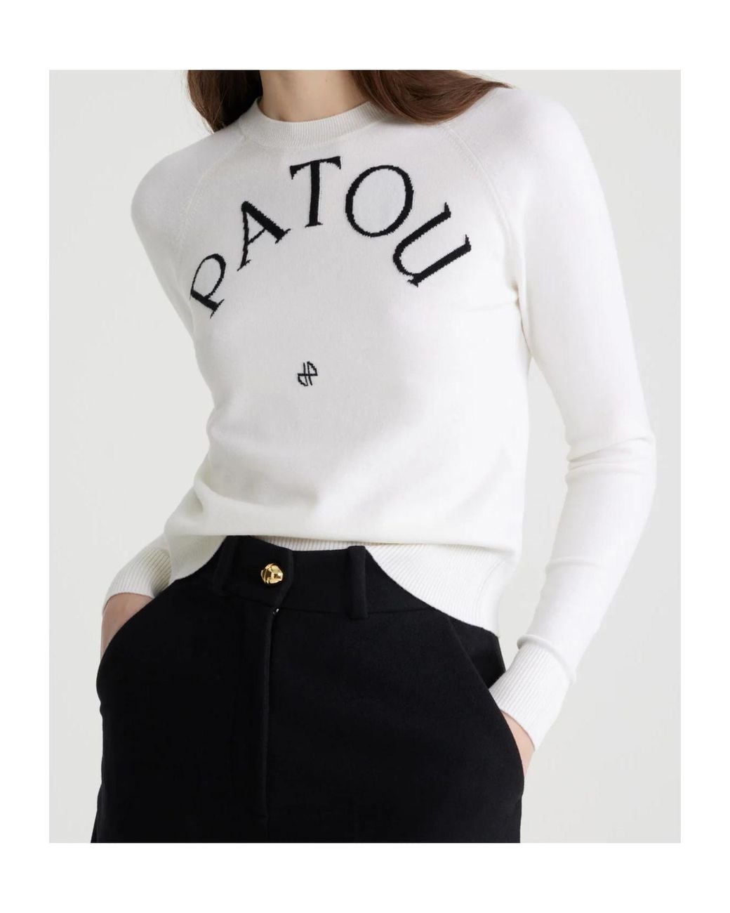 Patou White Wool Blend Jumper