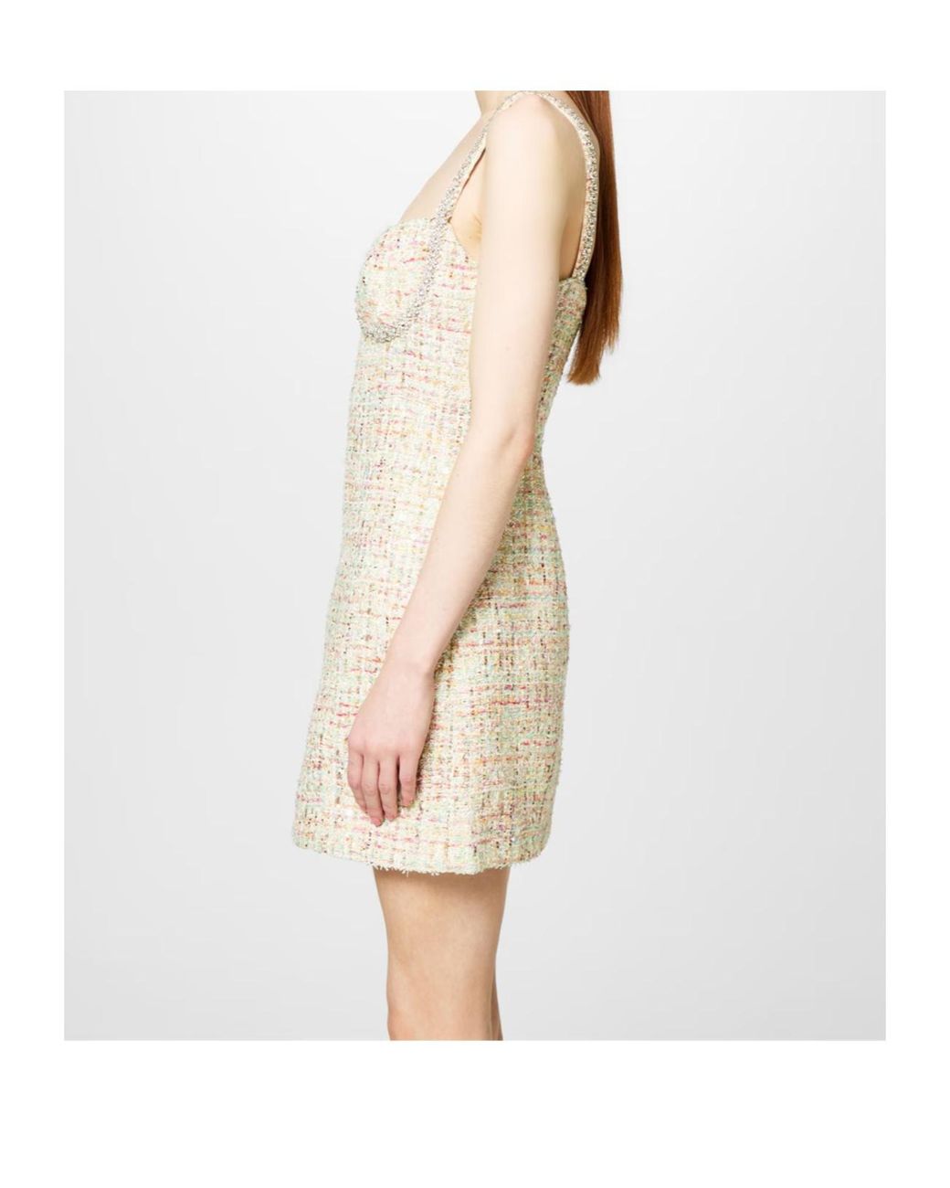 Self-Portrait White Boucle Mini Dress