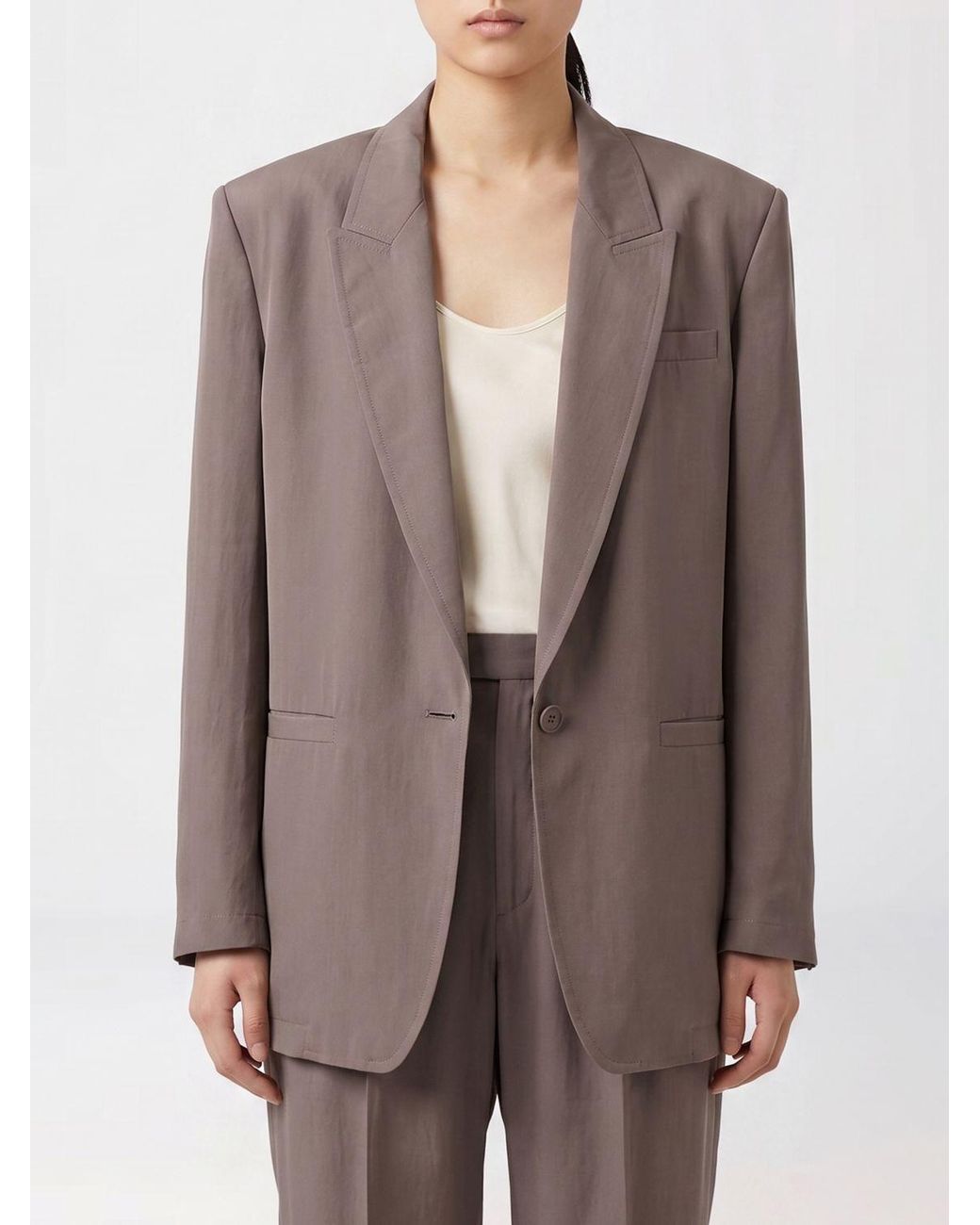 Saint Laurent Brown Single-Breasted Long-Sleeved Jacket