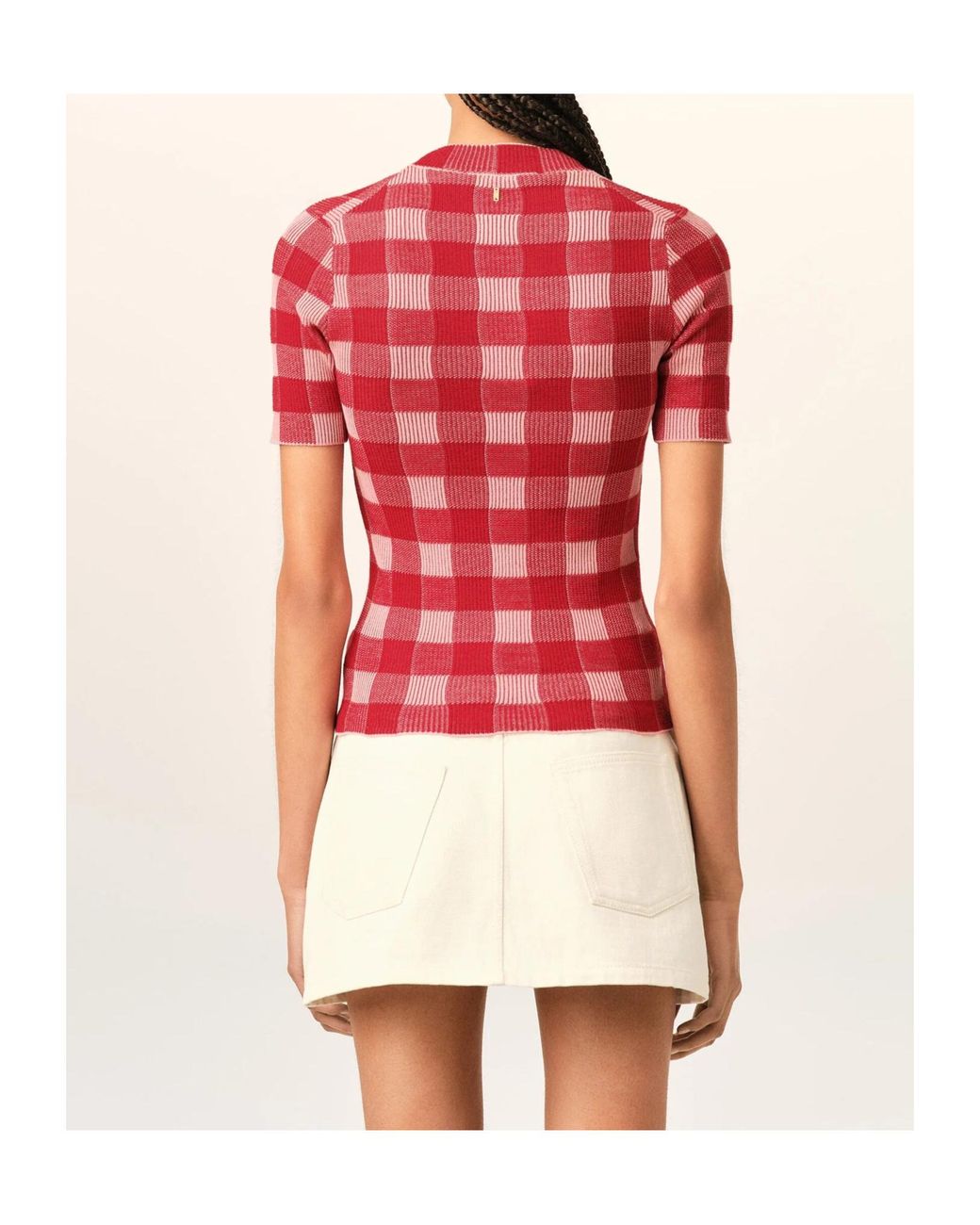 AMI Ami Checkered Short Sleeves Sweater