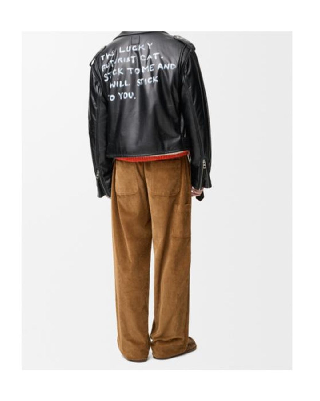 Loewe Black Quote Leather Biker Jacket for men