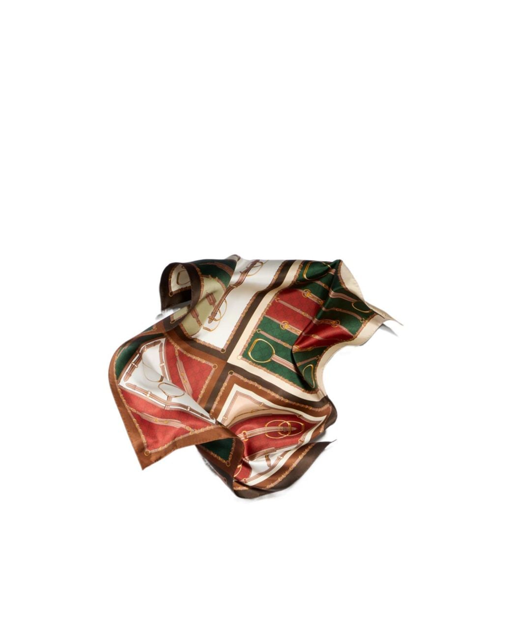 Gucci Green Printed Silk Scarf