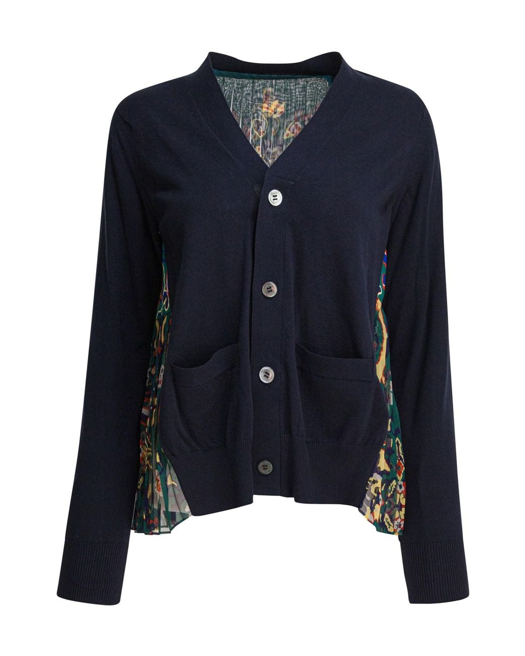 Sacai Blue Floral Print Cardigan