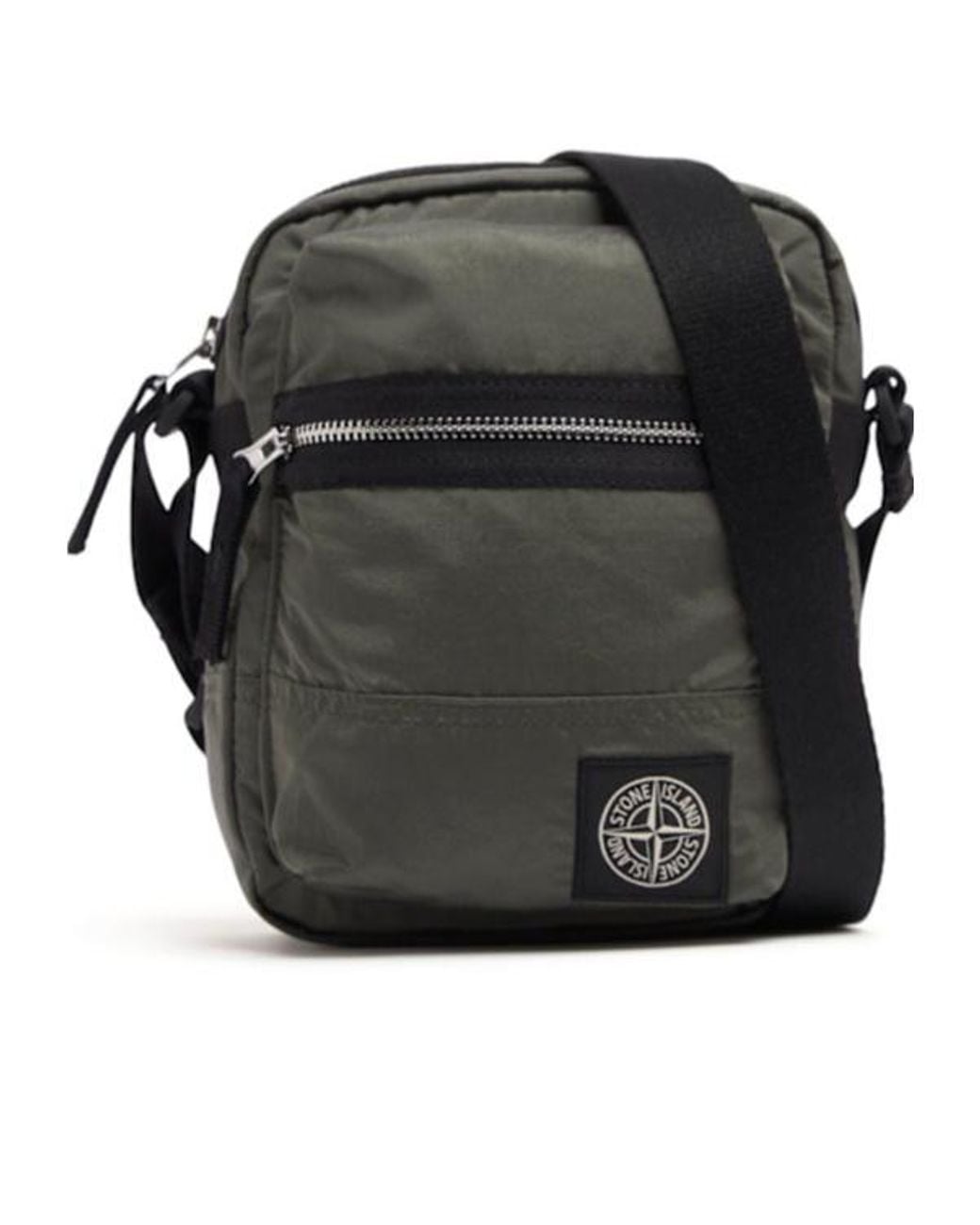 Stone Island Black Coated Nylon Pouch for men