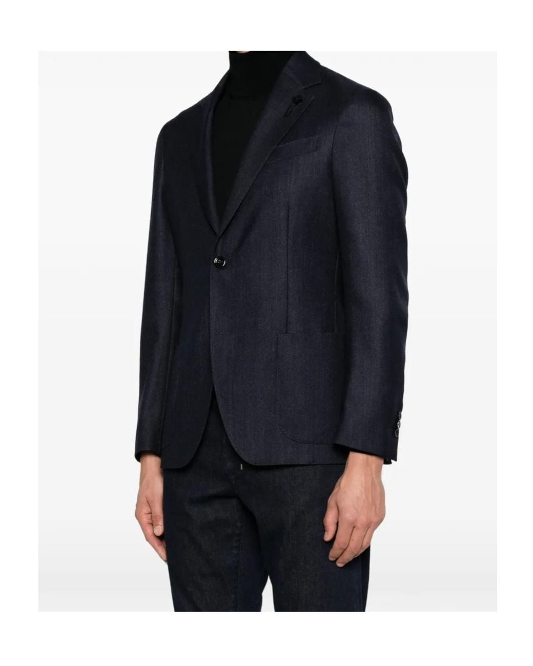 Lardini Blue Roma Long-Sleeve Blazer for men