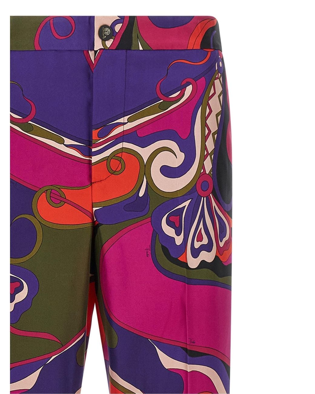 Emilio Pucci Red Pucci Abstract-Printed Straight-Leg Trousers