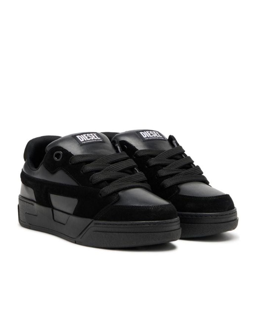 DIESEL Black D-Ollie-Monochrome Sneakers for men