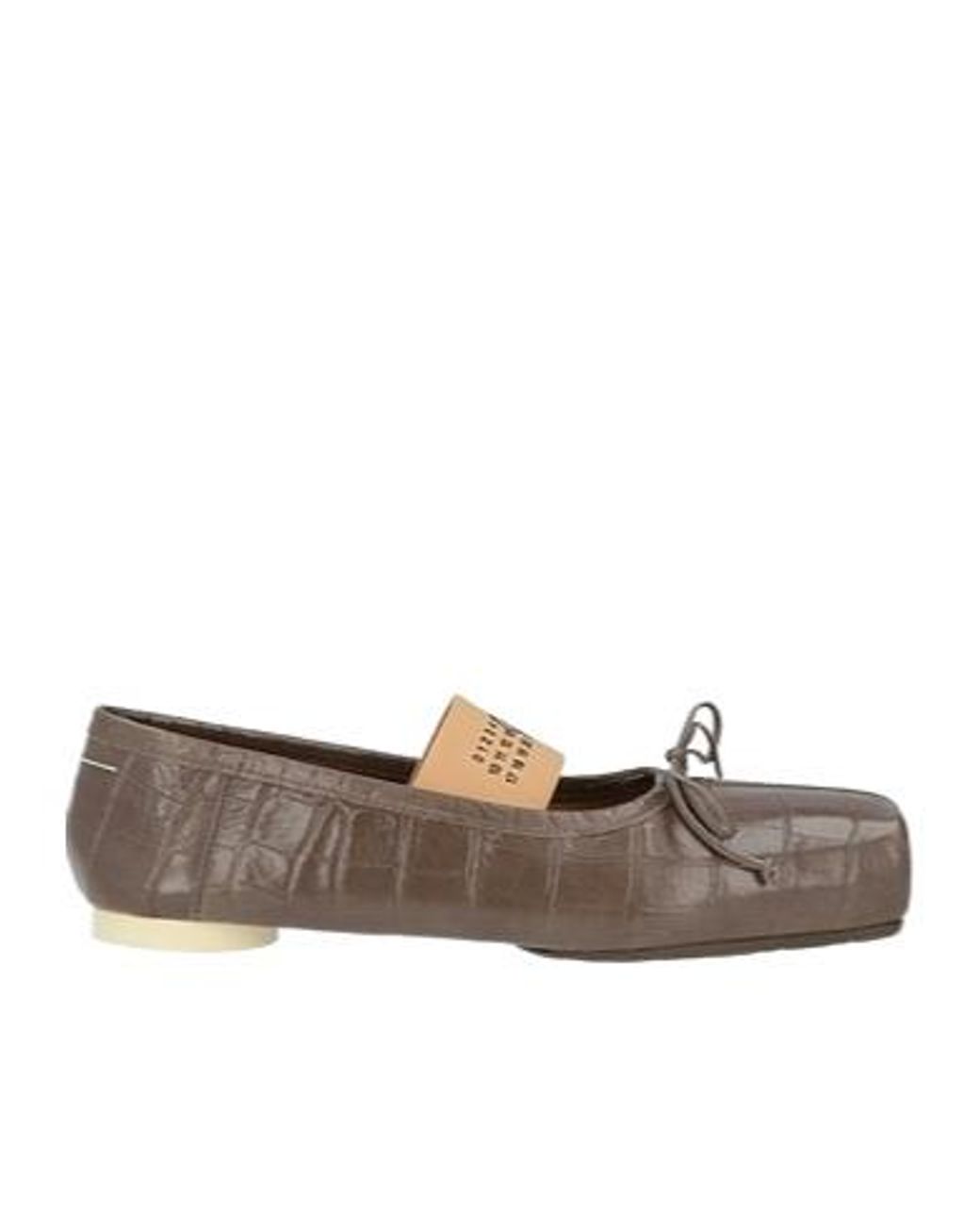 MM6 by Maison Margiela Gray Crocodile-Patterned Marie Jean Shoes