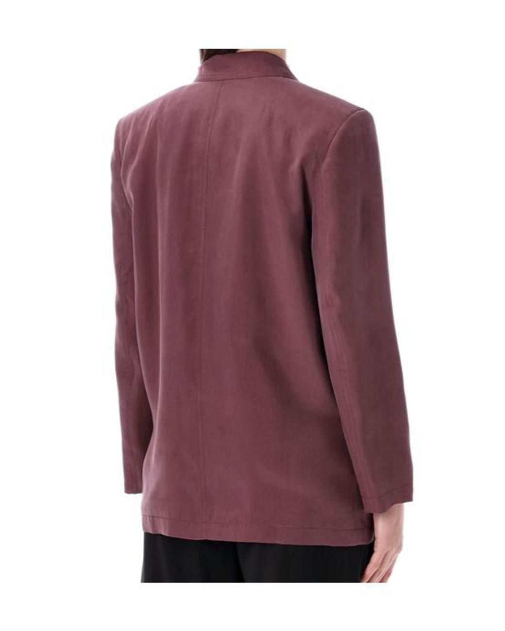 Saint Laurent Purple Double-Breasted Long-Sleeved Jacket