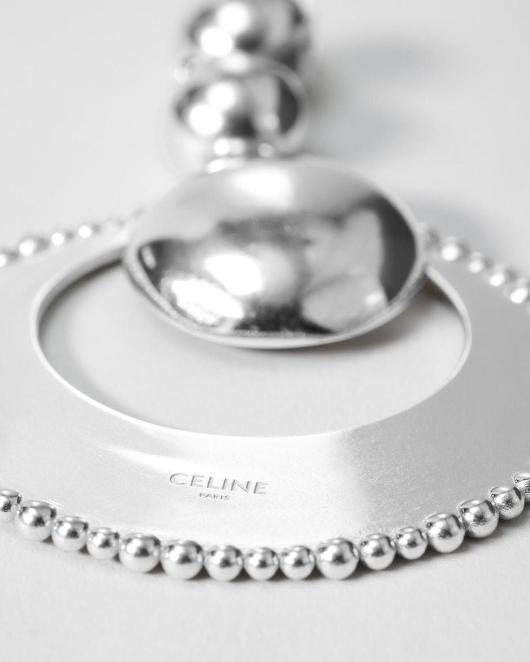 Céline Metallic Round Earrings