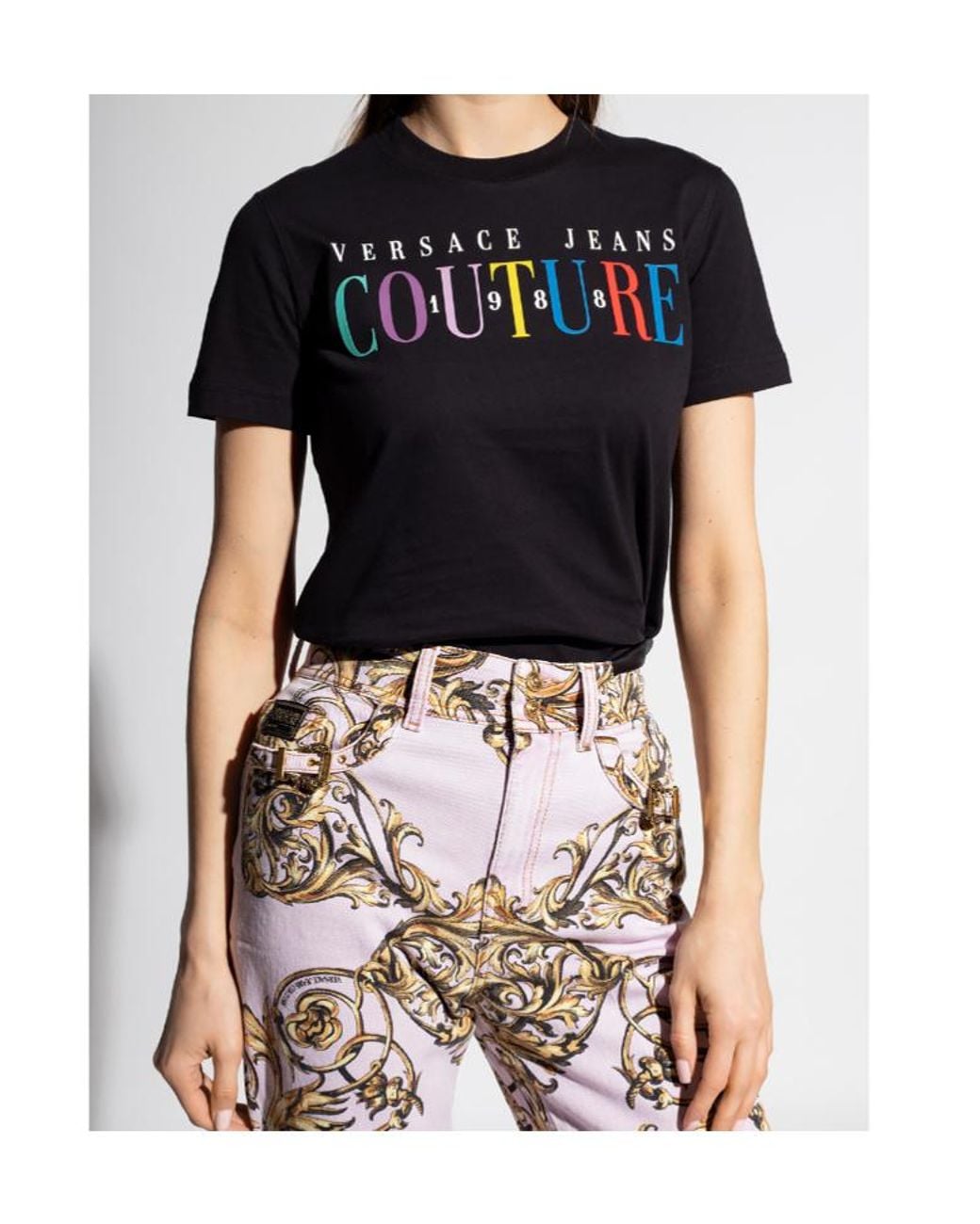 Versace Jeans Black Logo-Print T-Shirt