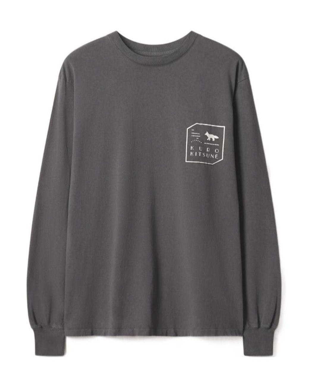 Maison Kitsuné Gray X Kuro Faded Long Sleeve Tee for men