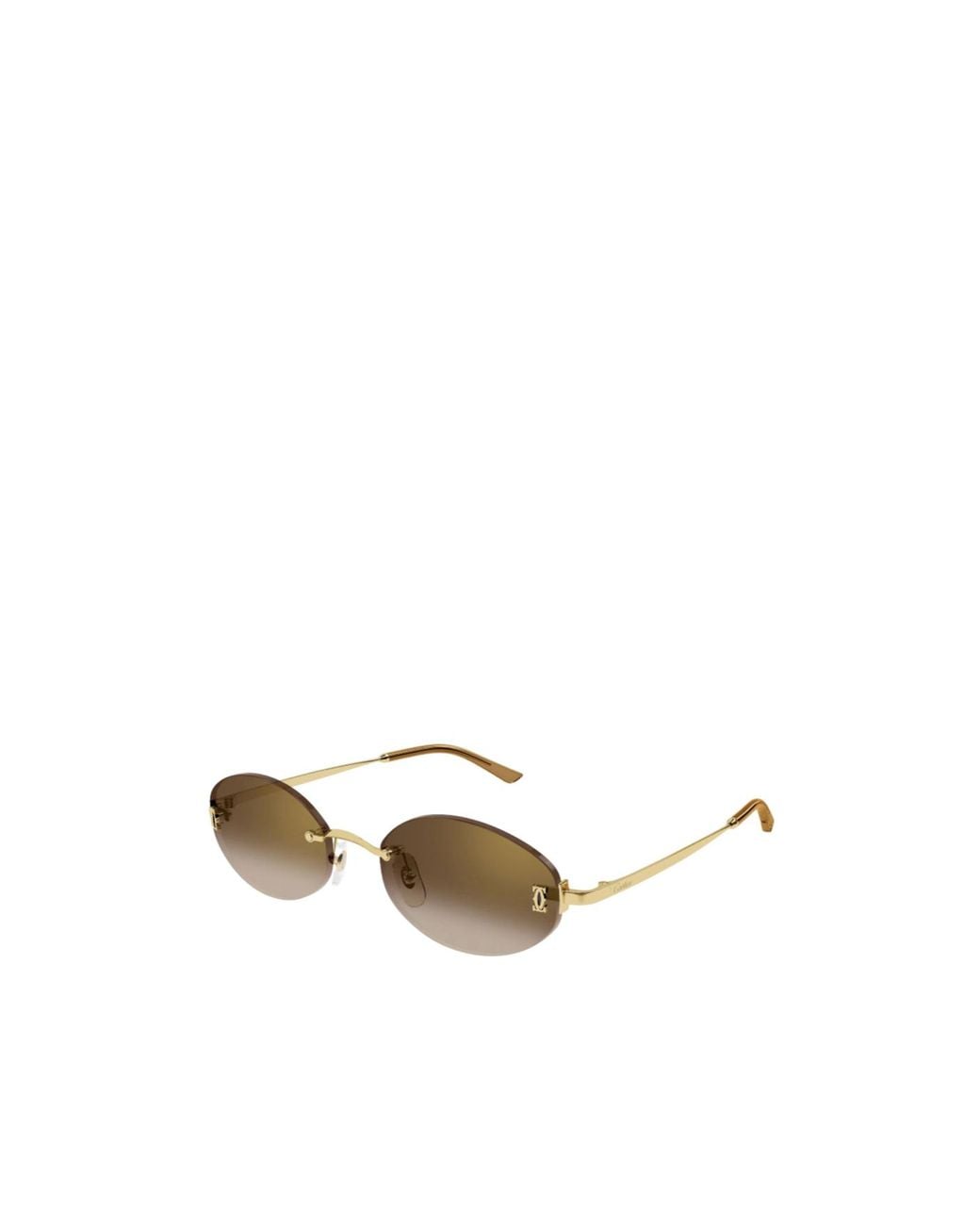 Cartier White Frameless Oval Frame Sunglasses