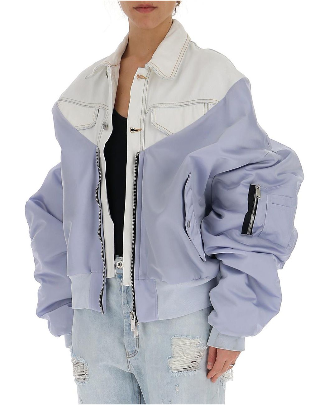 Unravel Project Blue Denim Splicing Casual Jacket
