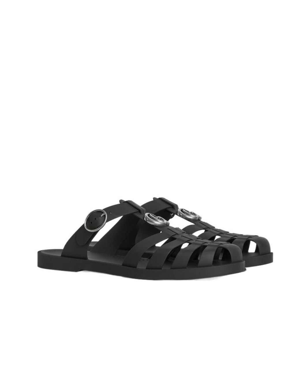 Gucci Black Double G Sandals for men