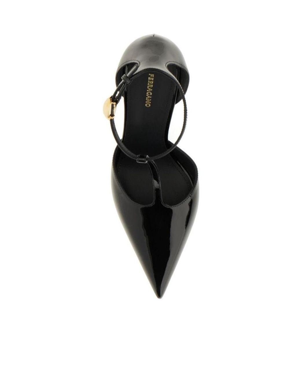 Ferragamo Black Ferragamo T-Strap Pointed-Toe Pumps