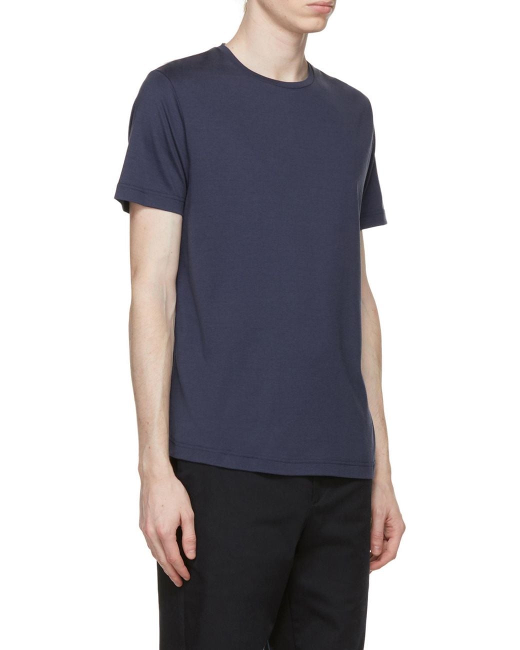 Loro Piana Blue Short-Sleeved Jersey T-Shirt for men