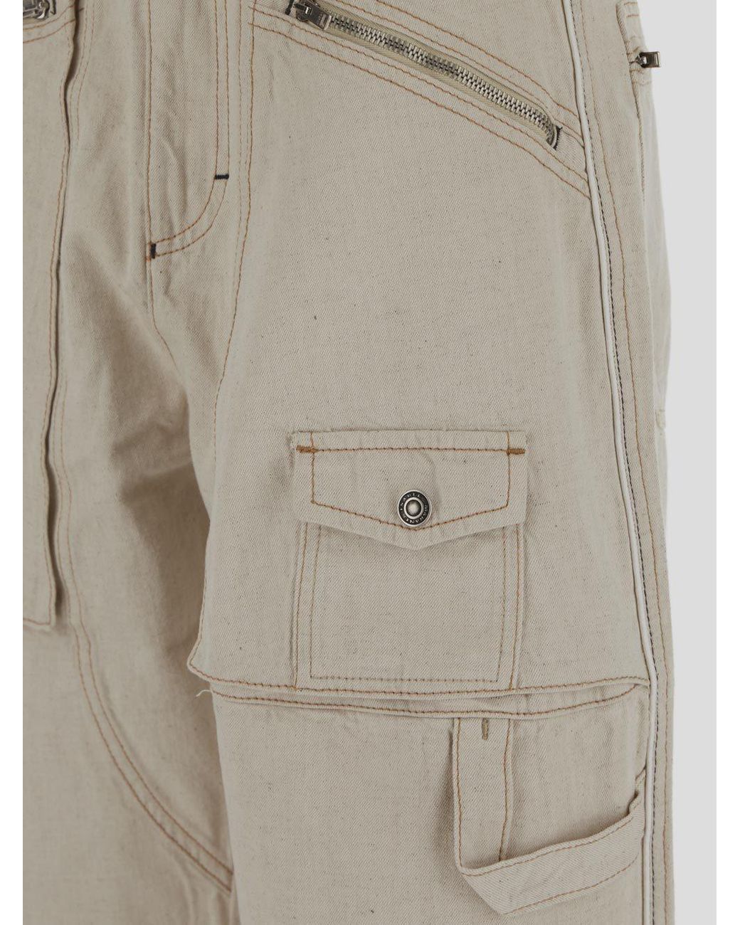 Isabel Marant Gray High Waist Zip Detailed Trousers