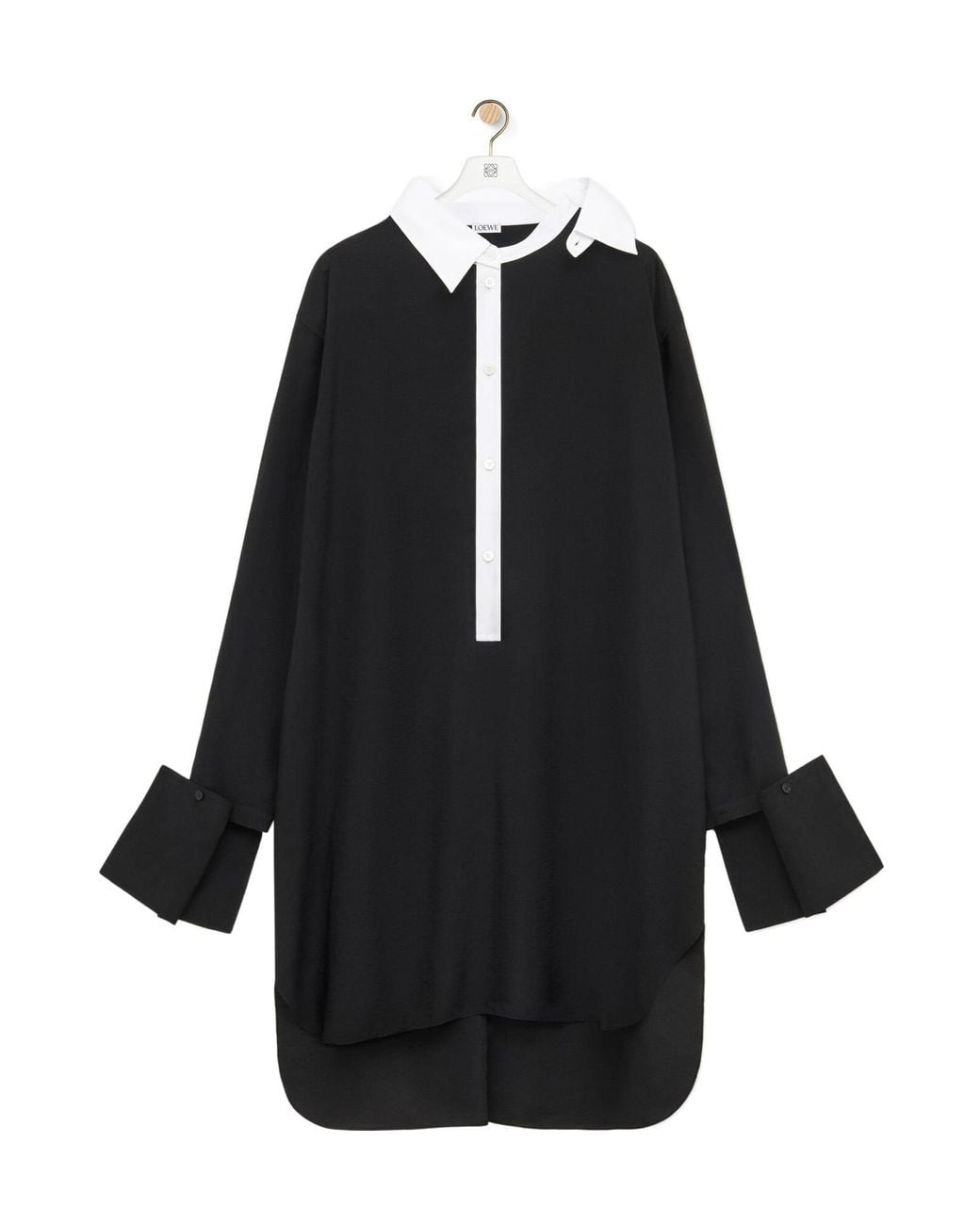 Loewe Black Anagram Embroidered Shirt Dress