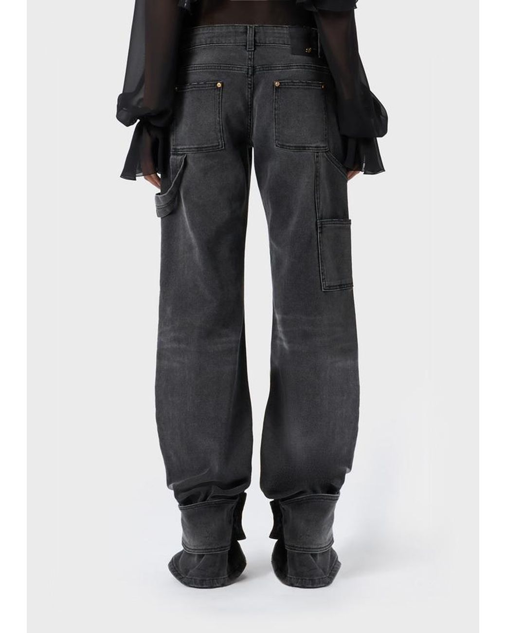 Blumarine Black Boyfit Cargo Jeans