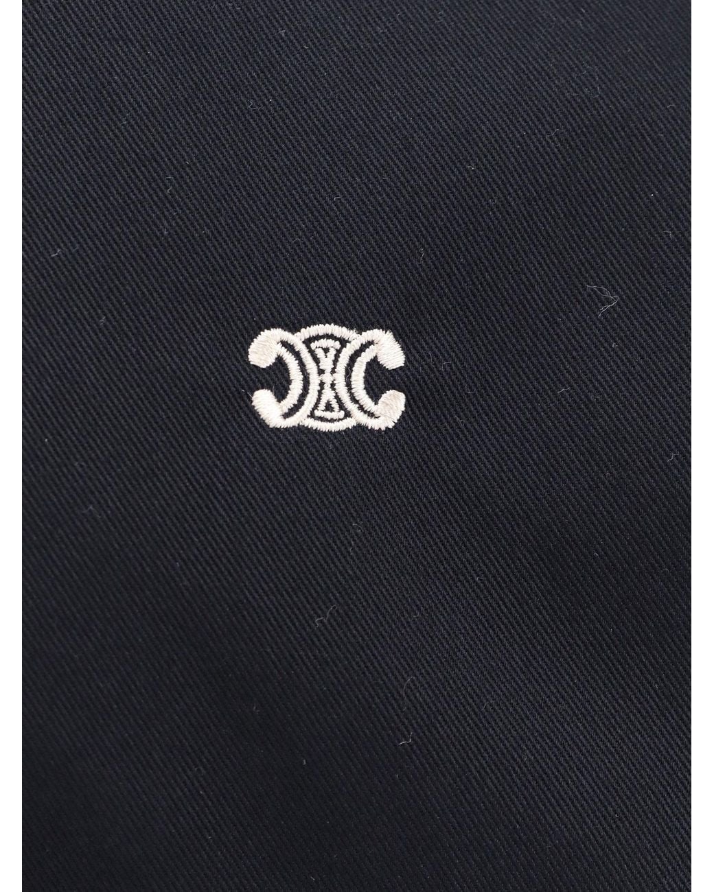 Céline Blue Triomphe Blouson Jacket With Hood for men
