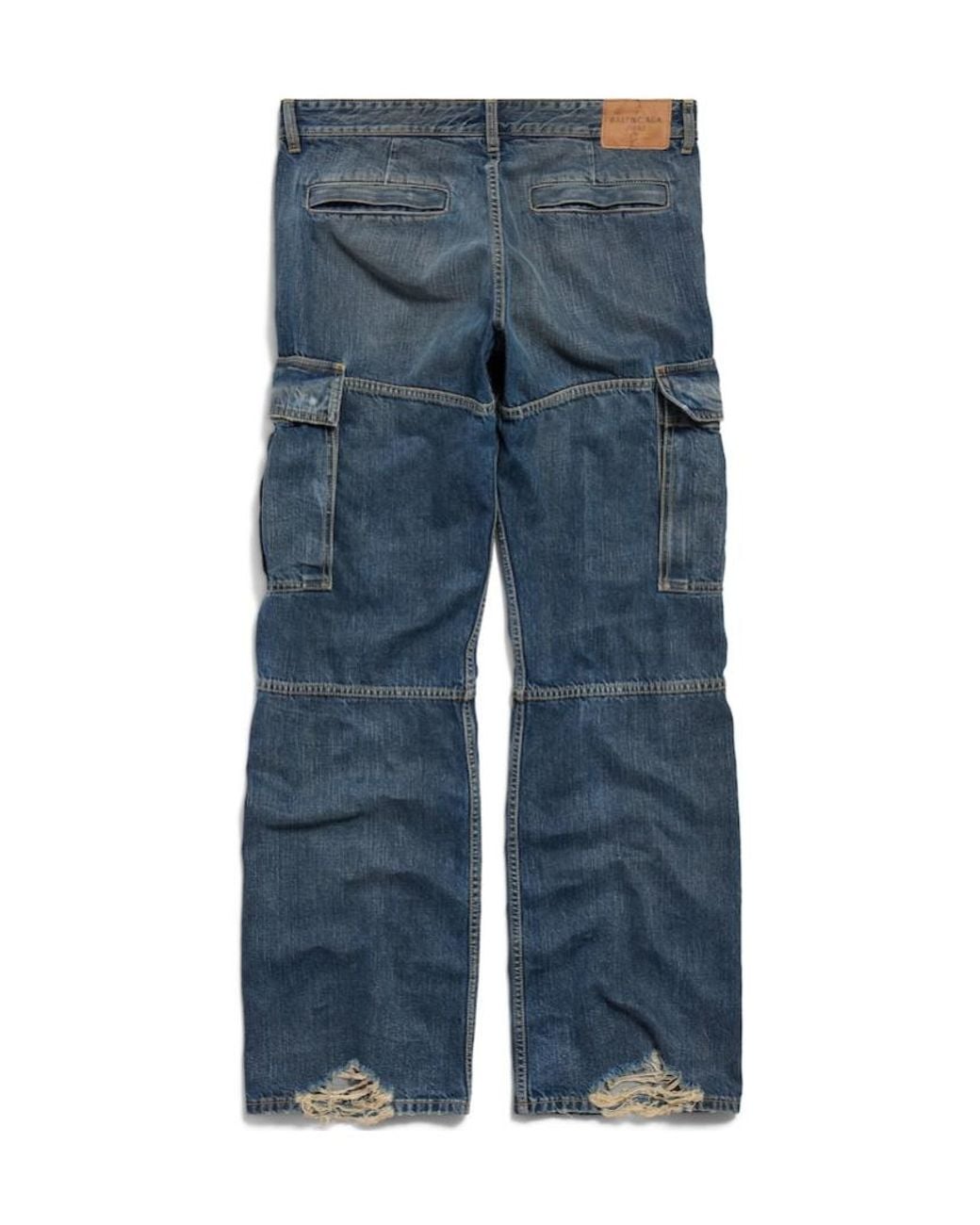 Balenciaga Blue Straight-Leg Cargo Jeans
