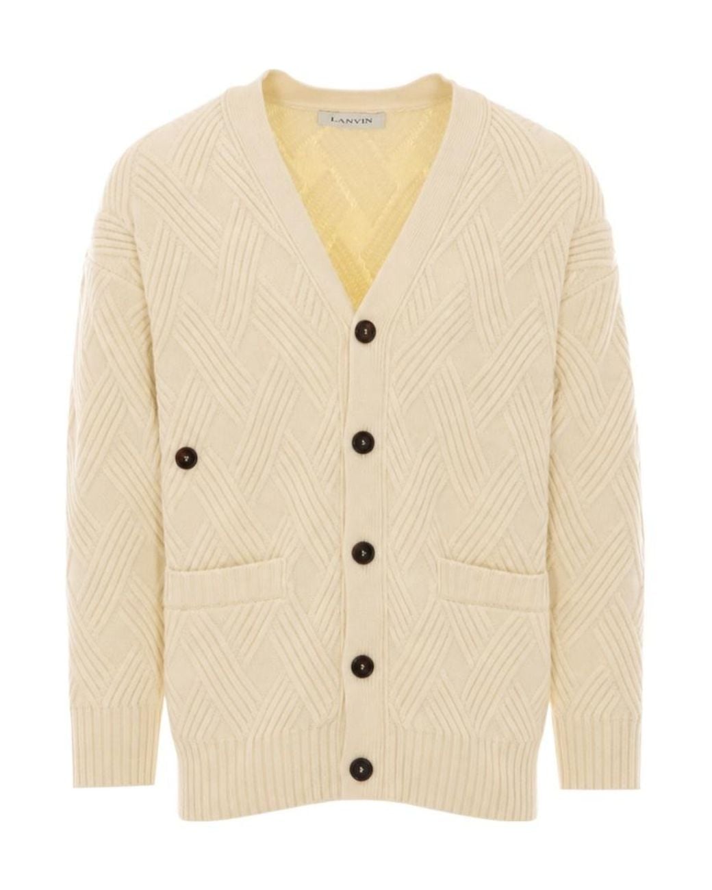 Lanvin Natural Long-Sleeved Cardigan for men