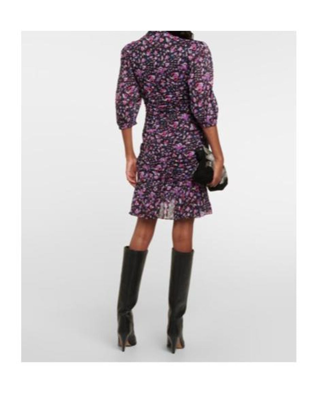 Isabel Marant Purple Lunesa Ruched Printed Cotton Minidress