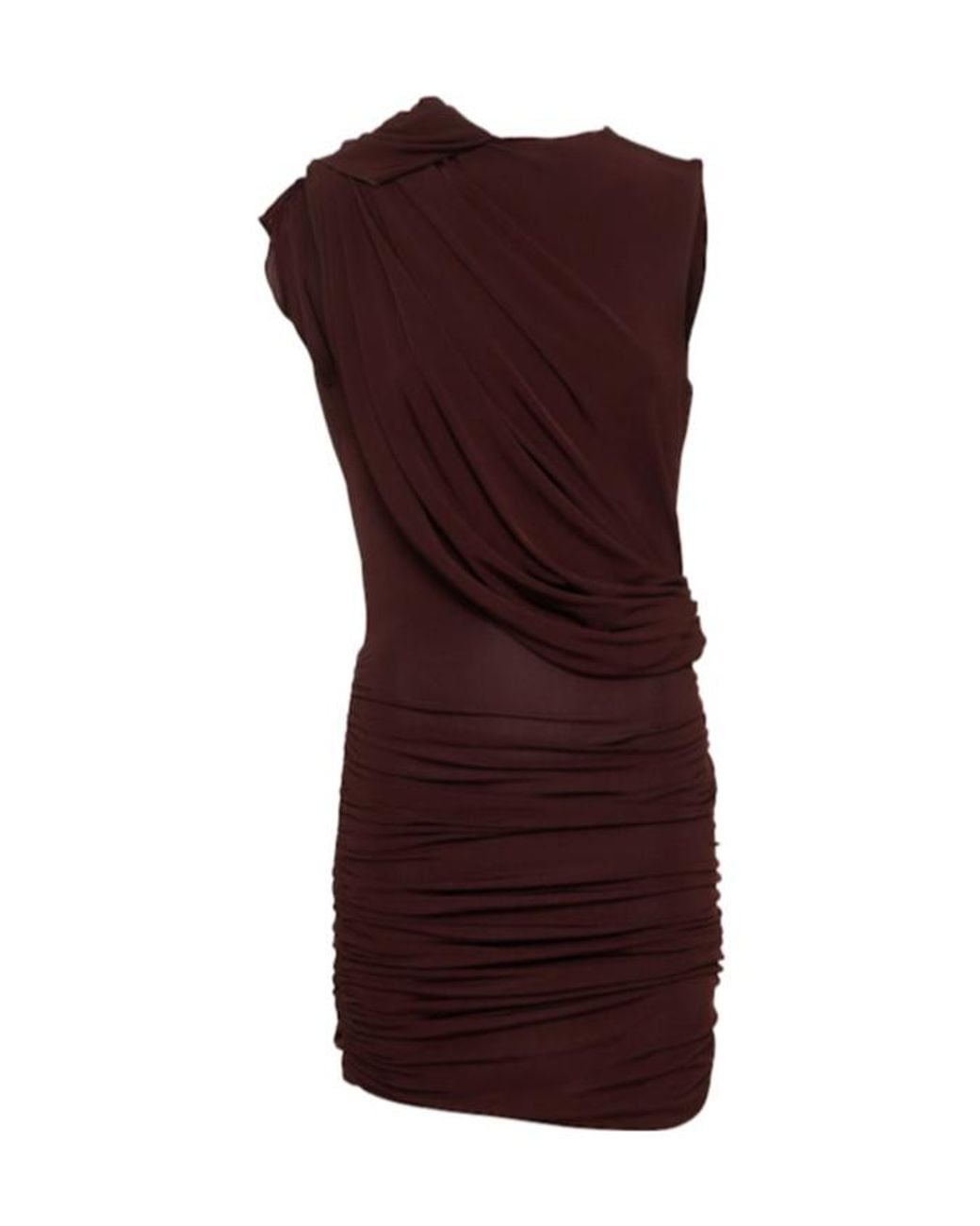 Magda Butrym Purple Draped Jersey Cape Mini Dress