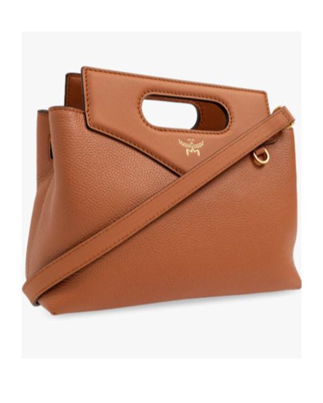 MCM Brown Soft Diamond Embossed Tote Bag