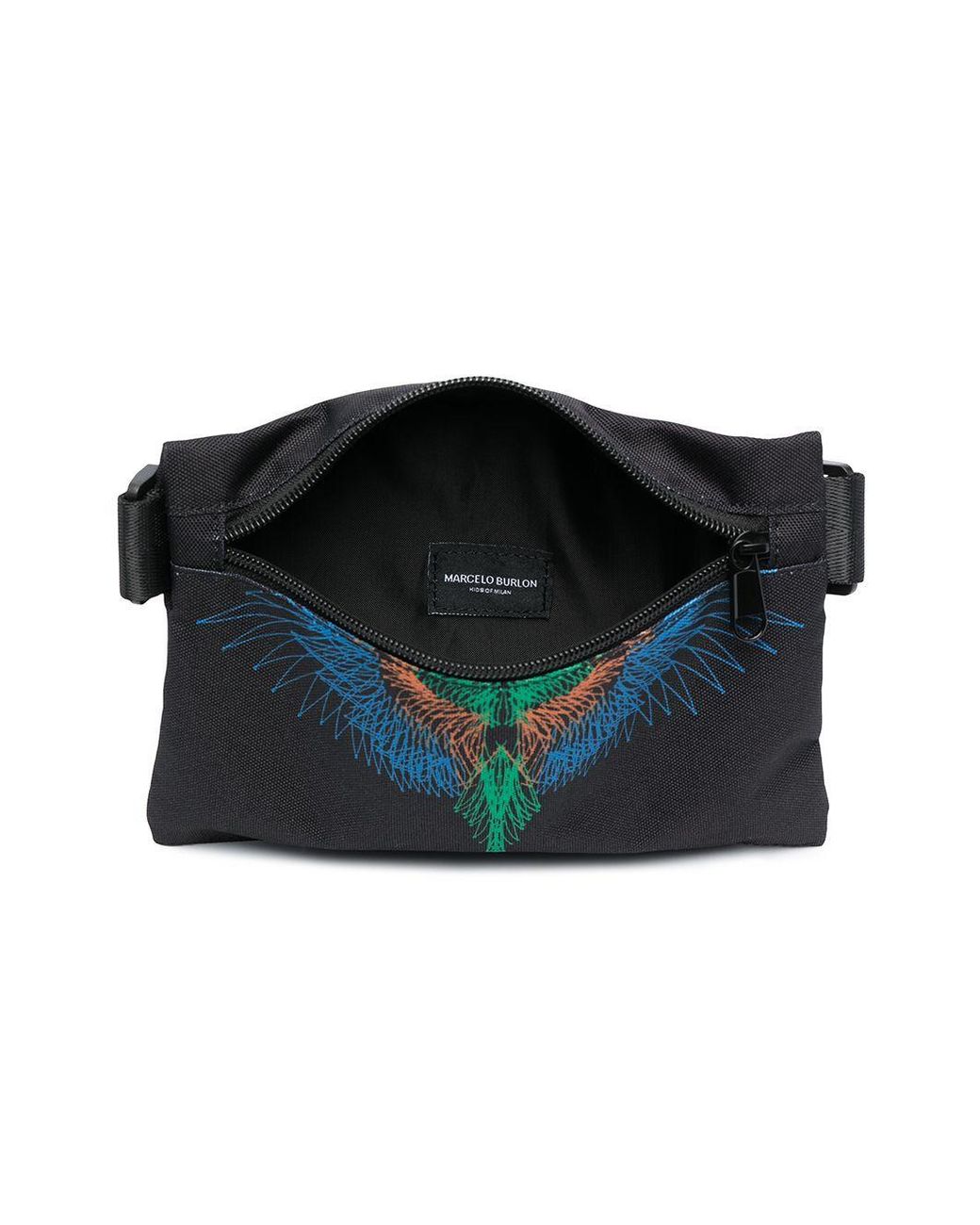Marcelo Burlon Black Wings Printed Waist Bag for men