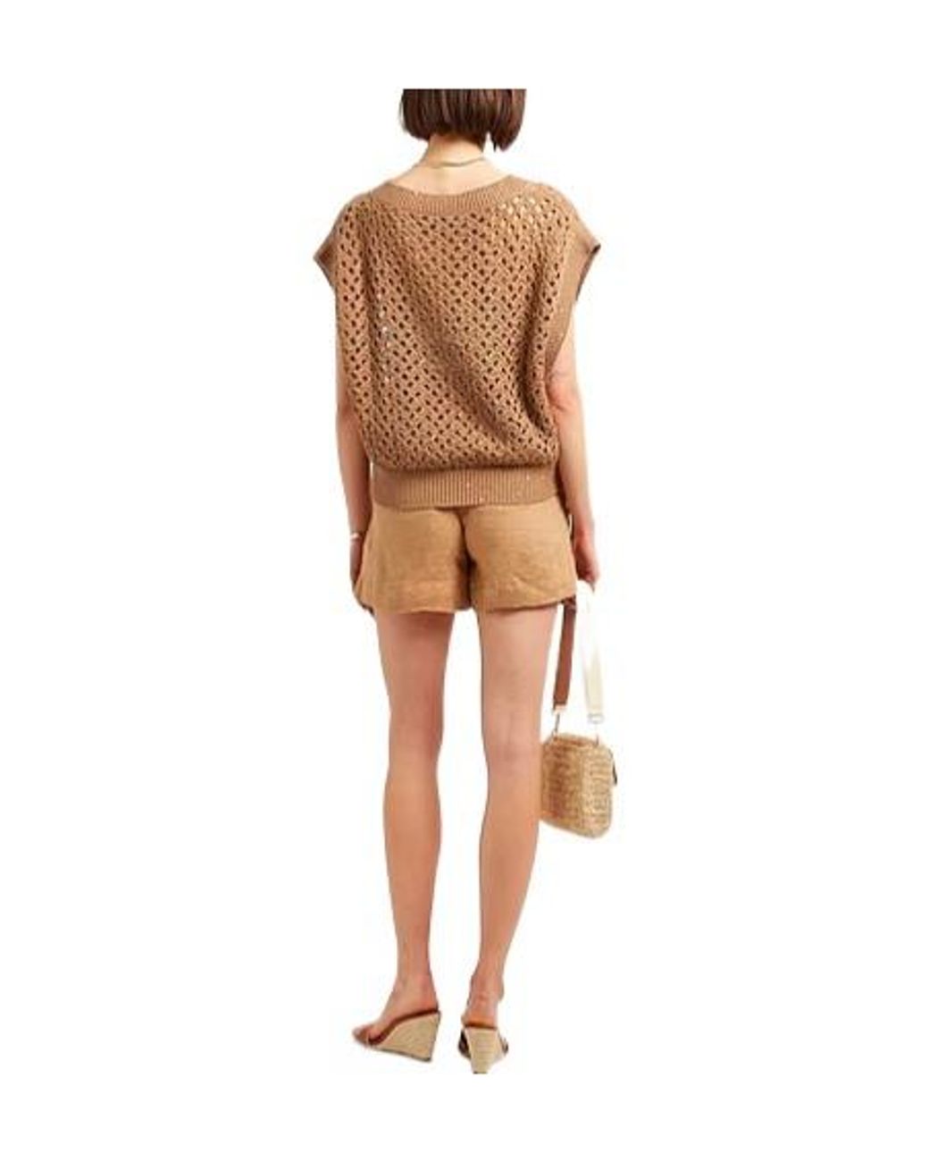 Brunello Cucinelli Brown Plain Colour Jumpers