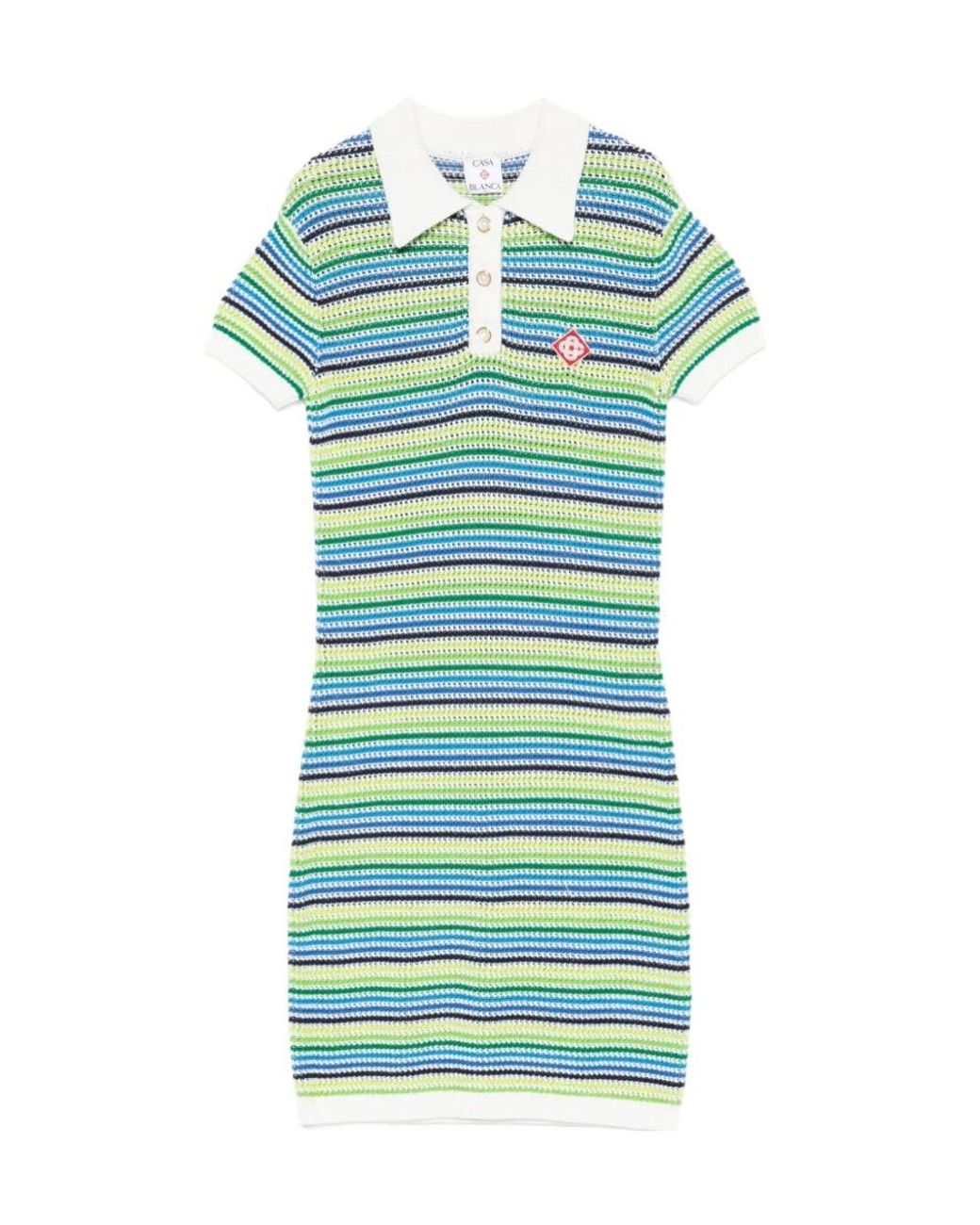 Casablanca Green Striped Dress