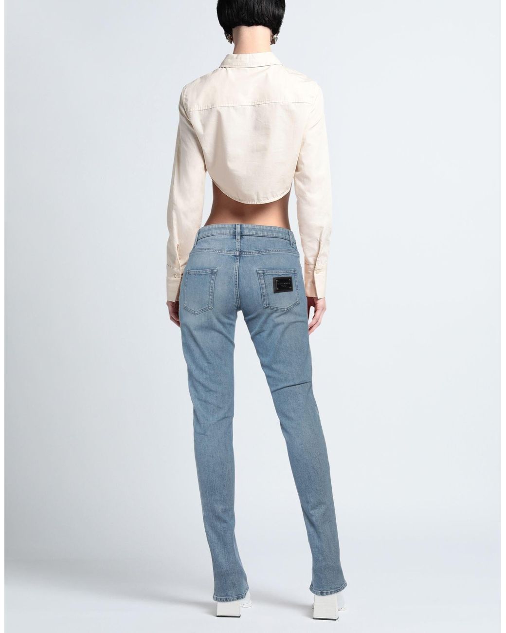Dolce & Gabbana Blue Light Color Stretch Denim Bootcut Pants