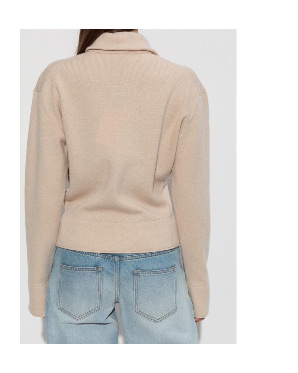 Victoria Beckham Natural Zip-Up Knitwear