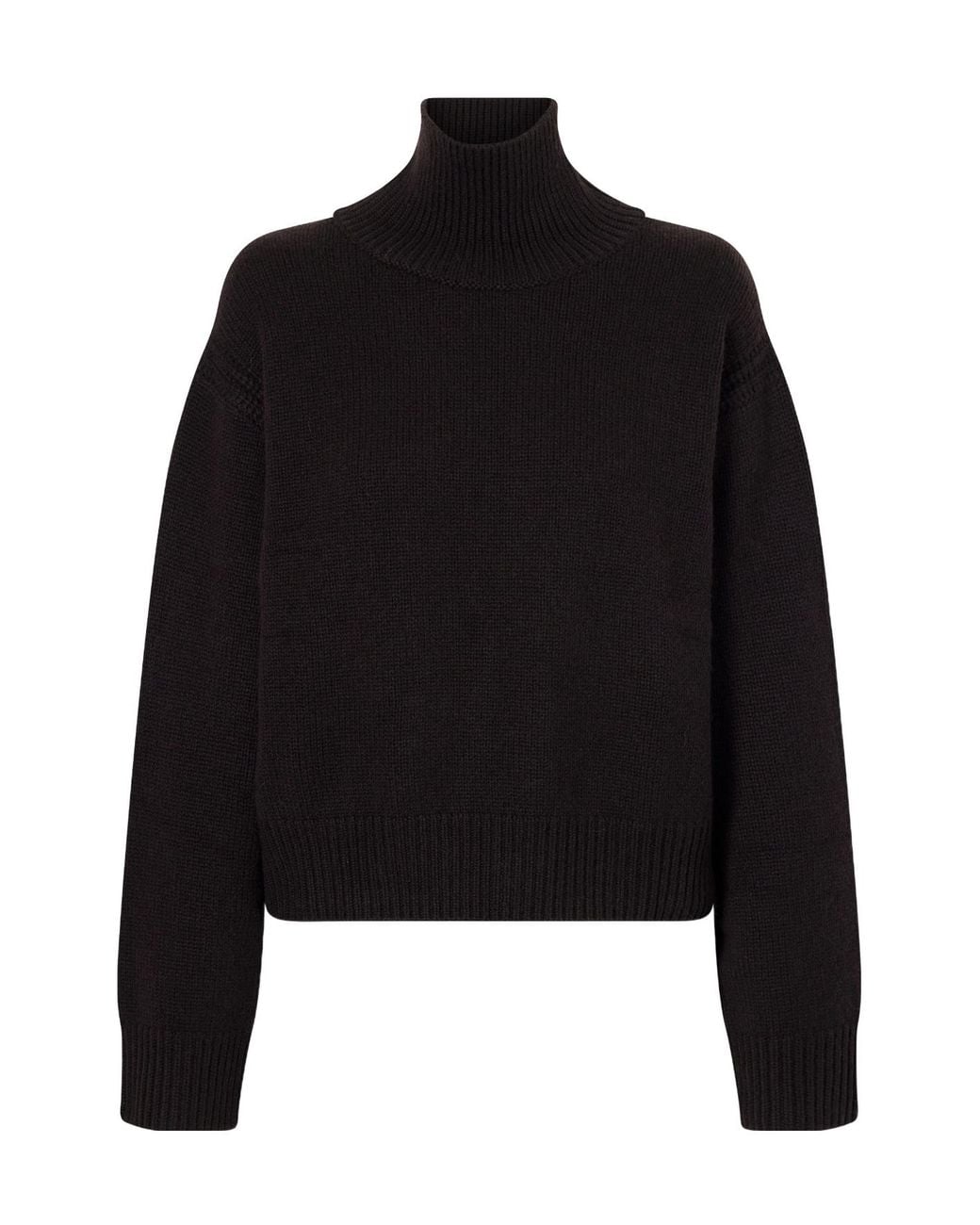 Lisa Yang Black Open-Back Cashmere Turtleneck Sweater