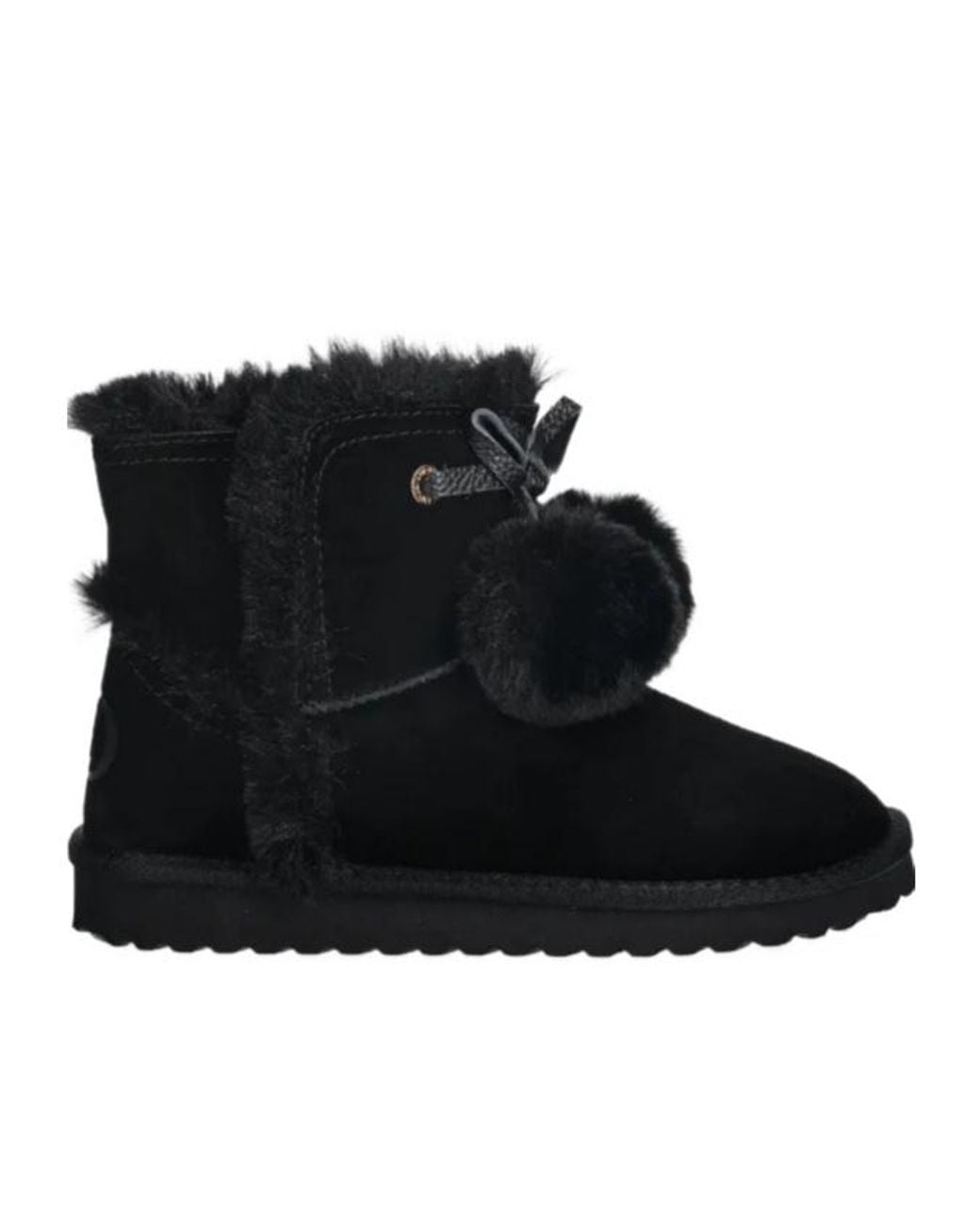 Liu Jo Black Faux-Fur Pompom Boots